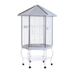 Franconia 77.25'' Iron Pointed Top Flight Cage with Wheels