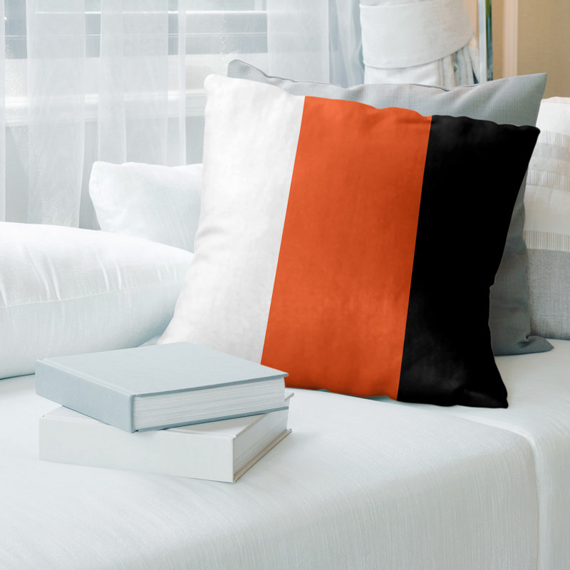 Housse de coussin, 14 po x 14 po, Orange, Polyester filé