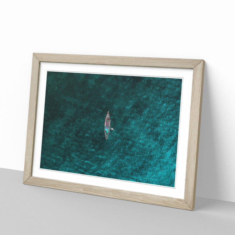 High Above the Boat - Picture Frame Painting Print, Oak Framed, 62cm H x 87cm W x 2cm D