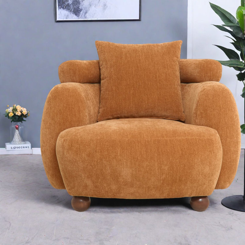 Fauteuils d'appoint en nuage doux, fauteuil club moderne en chenille de 38 pouces pour la maison