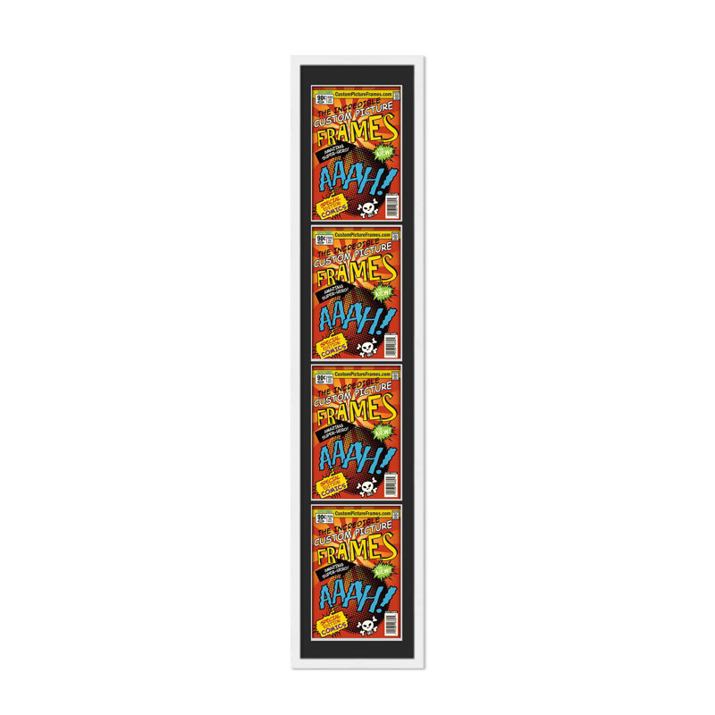 Wood Picture Frame with Mat, 7.75" x 10.5", White/Black