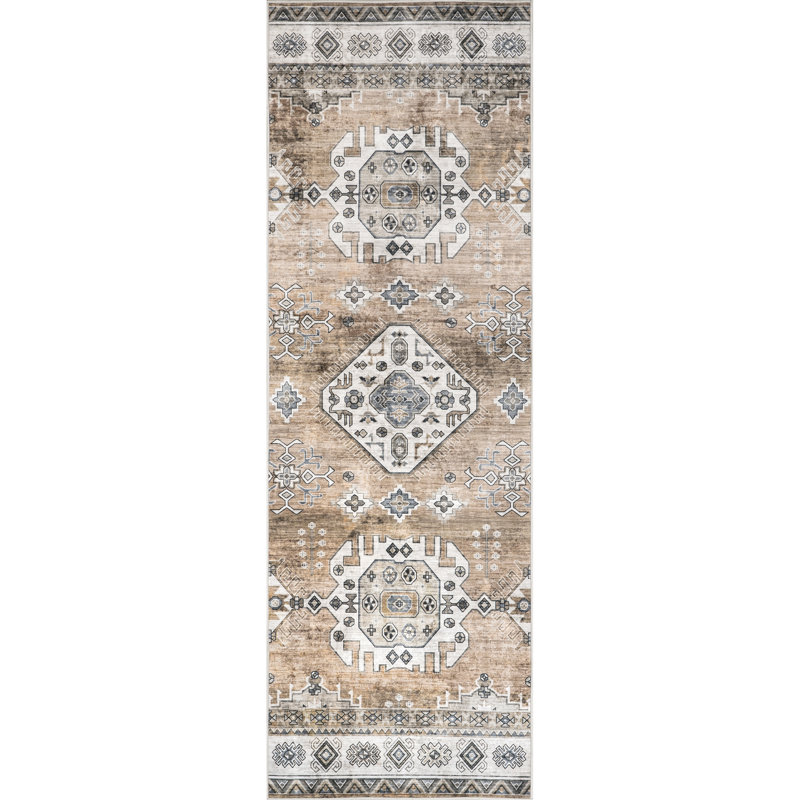 Tapis lavable à la machine Evelina, Tapis de couloir 2 pi 6 po x 10 pi