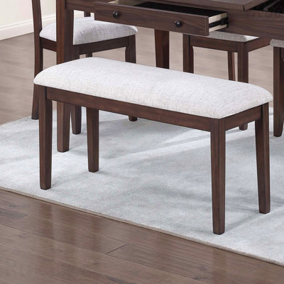 Banc de salle à manger 1 pièce - couleur noyer, siège rembourré, style moderne et classique