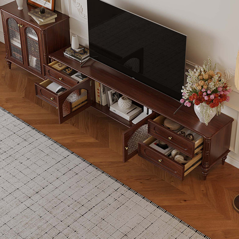 French Style Solid Wood TV Stand, 21.26"H x 78.74"L x 15.75"W