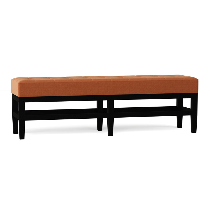 Galindo-White Upholstered Bench, Black, Marlow Tangelo
