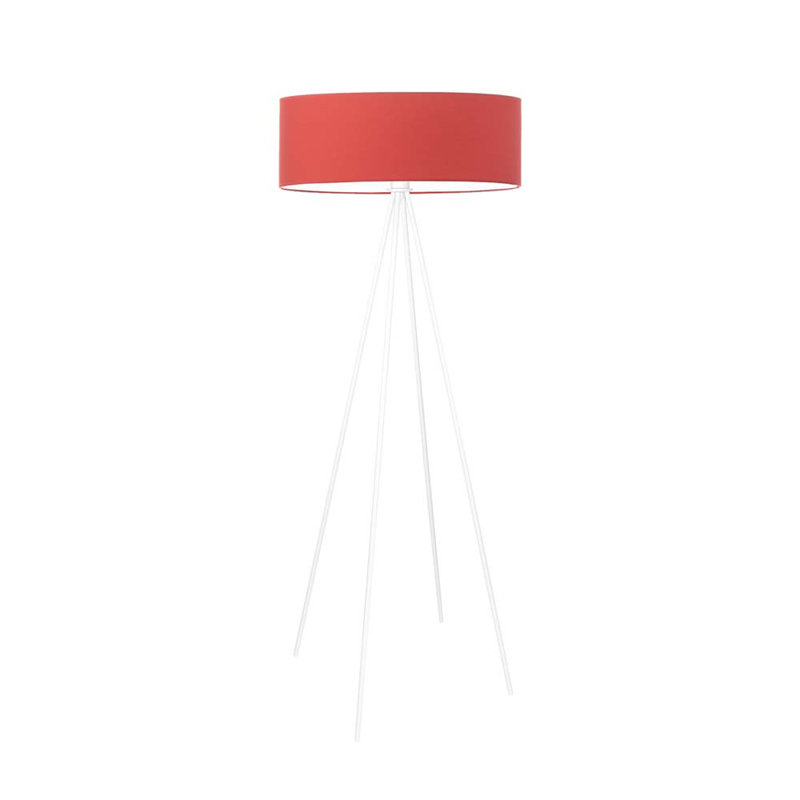Arnesha 157cm Traditional Floor Lamp, Red, White