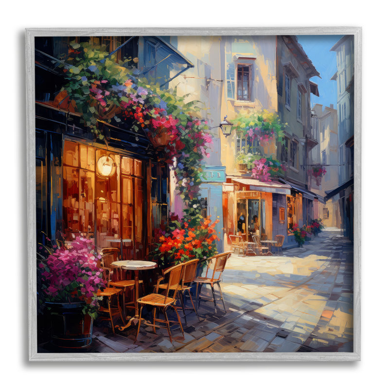 «French Quartier Cafe», impression sur bois encadrée par Ray Powers, H 12 po x l 12 po x P 1,5 po