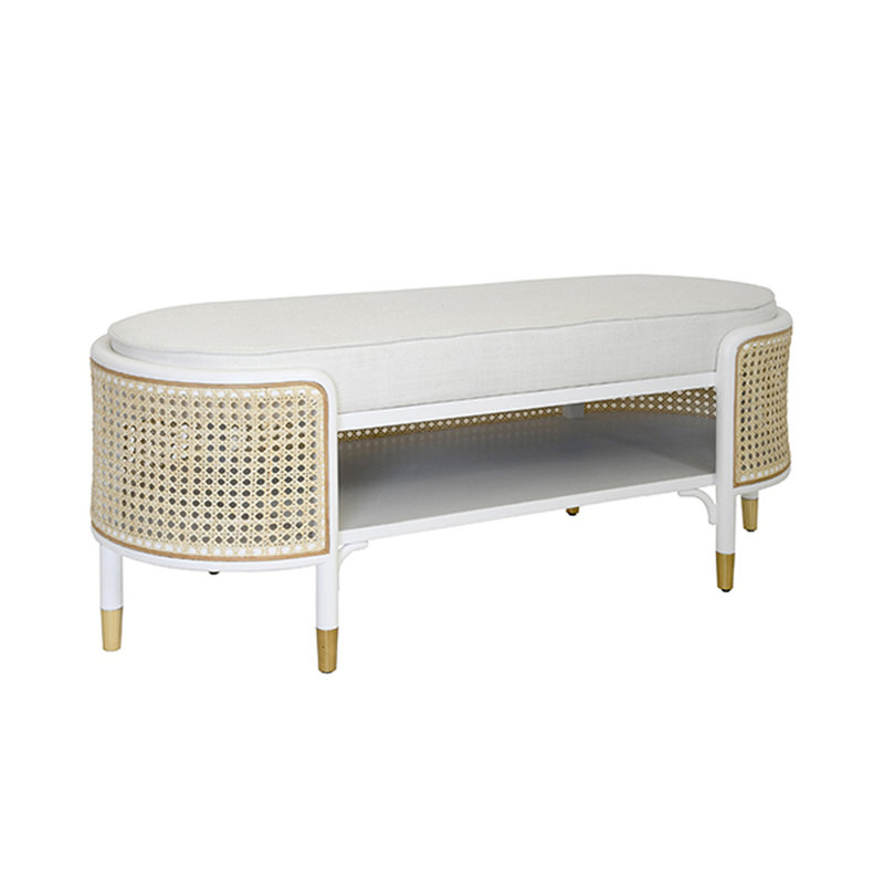 Banc de rangement Beale, Laque matte blanche