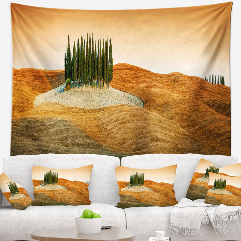 Tapisserie panorama cypress en polyester avec accessoires suspendus inclus, H 32 po x l 39 po