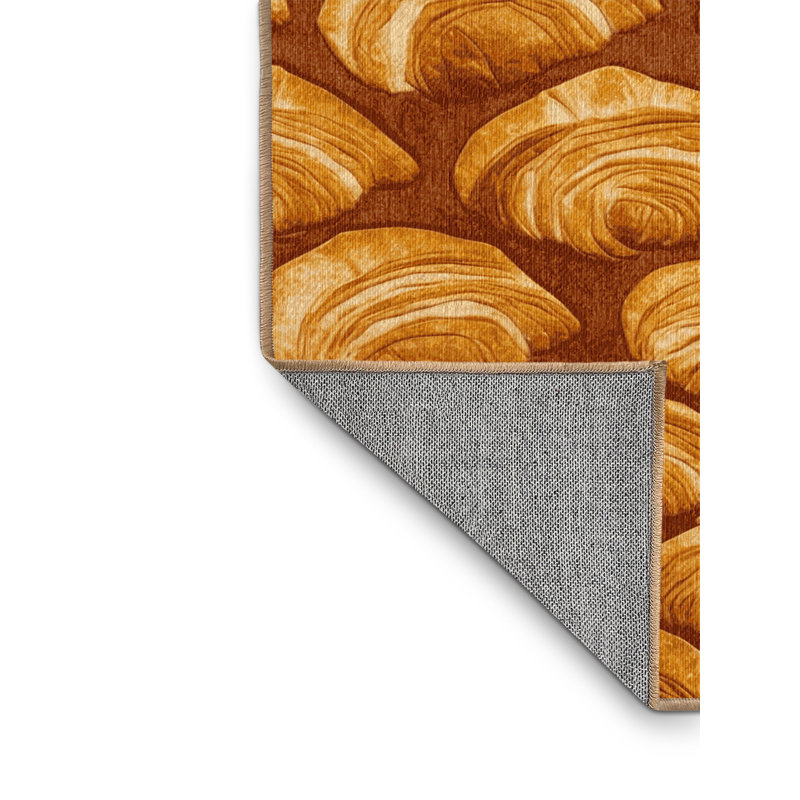 Washable Croissant Desserts Area Rug, Runner 2' x 5'