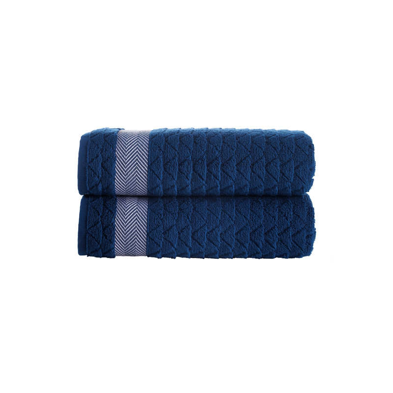 Turkish Cotton Plush Bath Towel, Navy