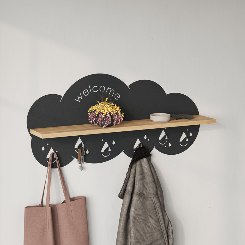 Natsha Wall Organizer with Key Hooks, Sapphire Oak