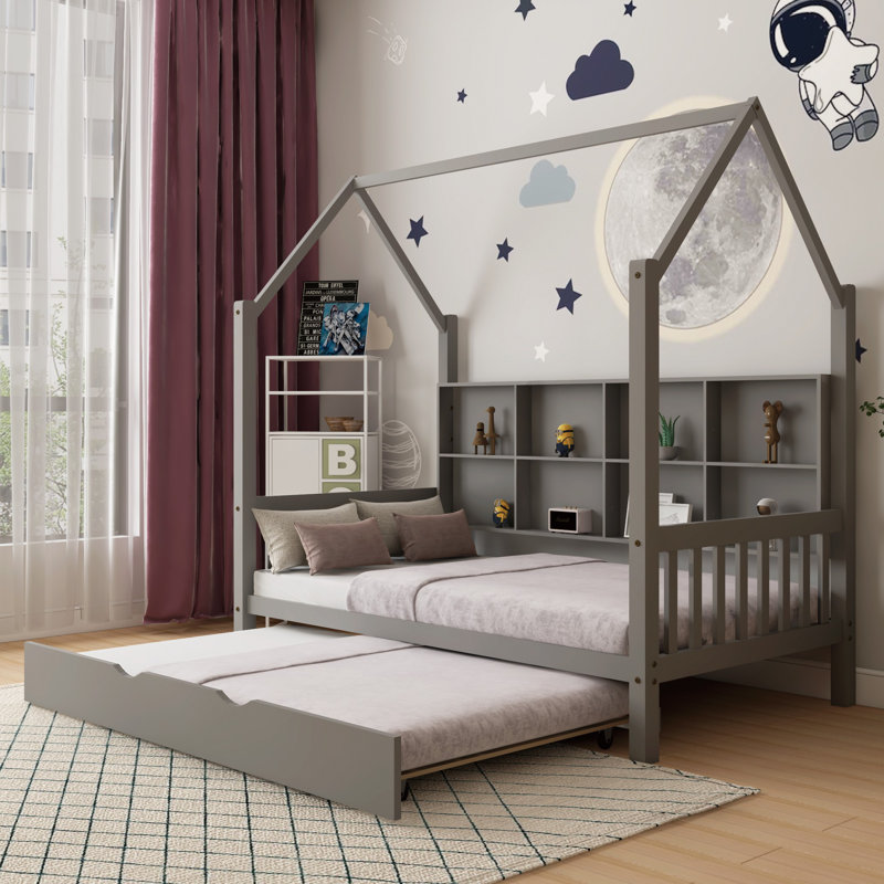 Lit de jour avec couchette Visalia, gris, Simple