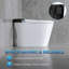 Toilette intelligente une pièce sans réservoir avec bidet intégré avec capteur de coup de pied de pied, couvercle à ouverture / fermeture automatique, séchoir à air chaud, veilleuse, chasse d'eau en cas de panne de courant, noir-125048858