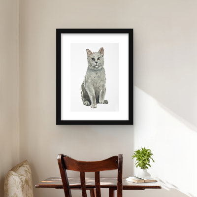 British Shorthair Cat Gray Animals Framed Print | Home Decor
