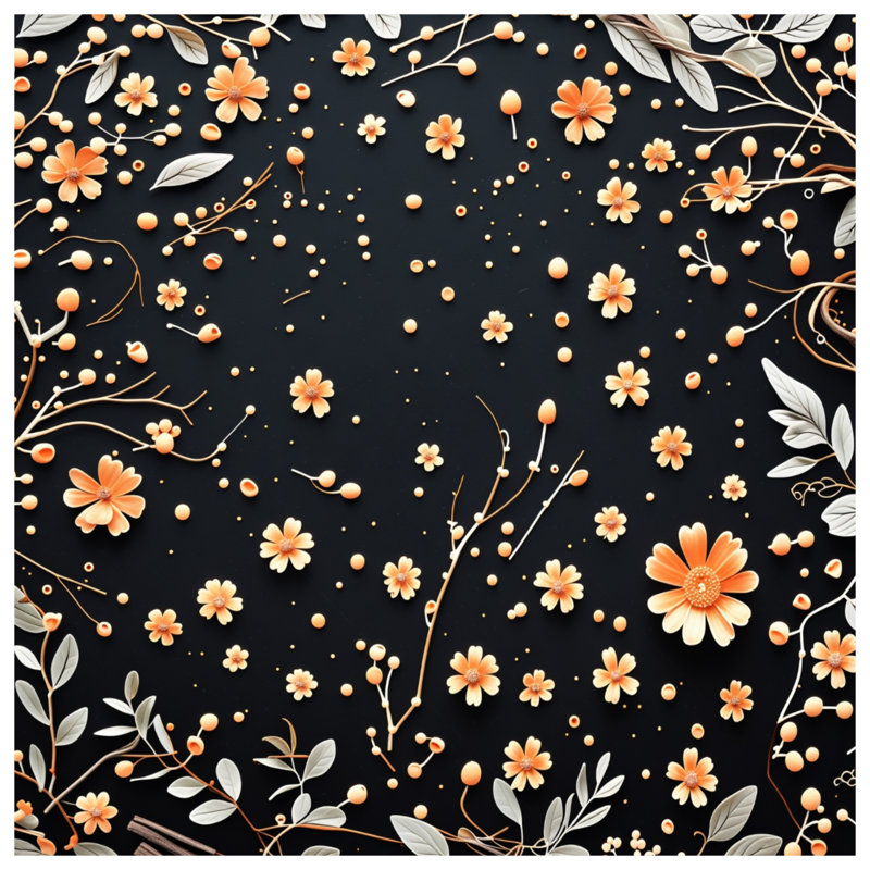 Rideau de douche à motif floral scandinave, 70in W x 84in H