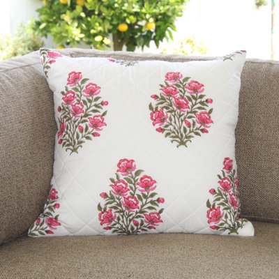 Floral Cotton Pillow Cover