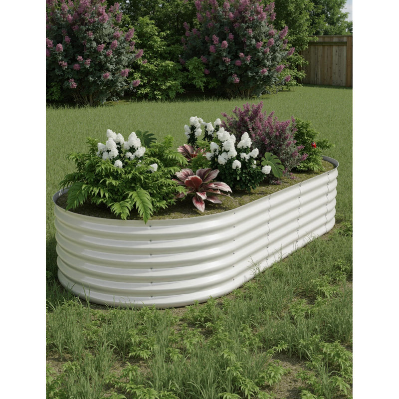 2Pack Steel Raised Garden Bed,Metal Deep Root Planter Box for Vegetables Flowers Herbs,Large Oval Garden Planting Bed,Easy Assembly ( 8x4x1.5ft )