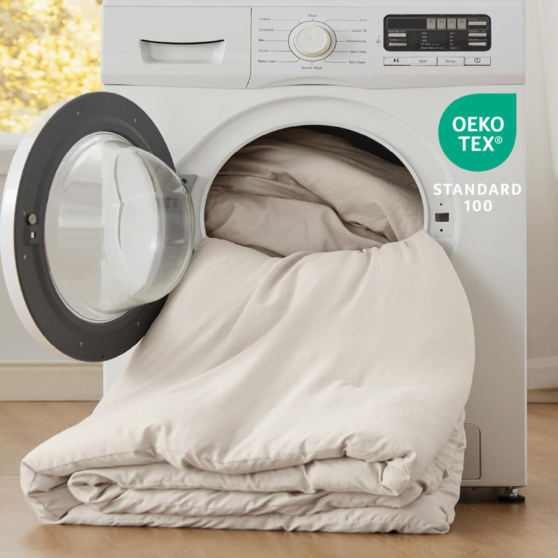 Bedsure Reversible Prewashed Comforter Set, Queen Comforter + 2 Standard Pillowcases, Sand
