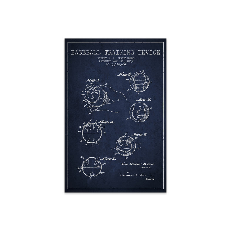 Baseball dispositif bleu marine brevet bleu par Aged Pixel