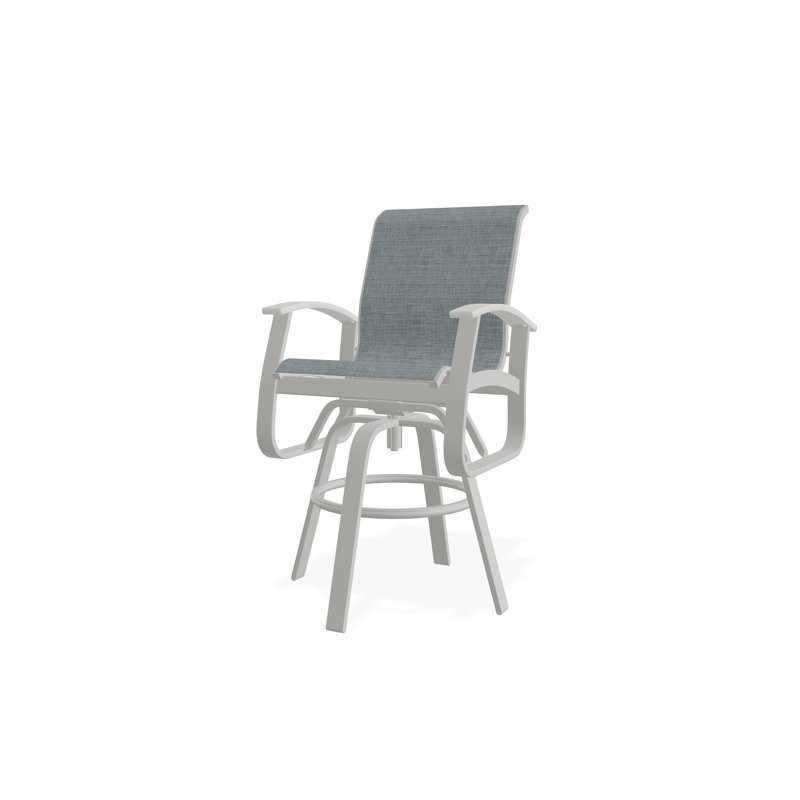 Fauteuil pivotant à hauteur de barre en aluminium Belle Isle Sling, Neige, Breloque