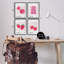 «Groovy Pink Gallery», ensemble de 4 impressions sur toile encadrées, design par LSR Design Studio-114316396-114316401