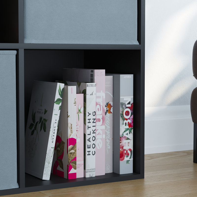 Herclides 96.5cm H x 64.5cm W Cube Bookcase, Black
