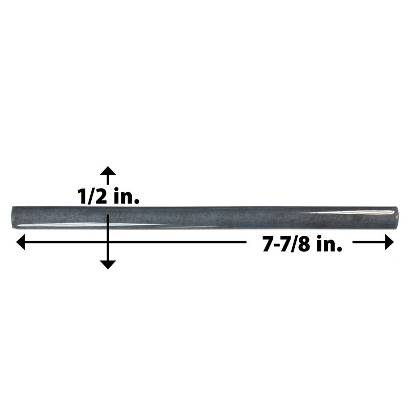 Coco Demi-Bullnose 1/2 In. X 7-7/8 In. Ceramic Wall Trim, Glossy Blue Night