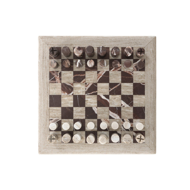 Stone Chess Set-Antique White Marble