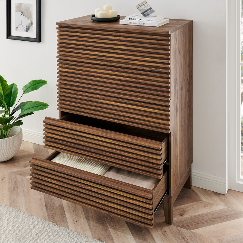 Commode 5 tiroirs Render en noyer
