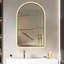Miroir de salle de bain 28 po x 48 po à DEL arqué avec anti-buée et affichage Time-Temp-1886339360