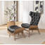 Fauteuil à oreilles et repose-pieds capitonné de 29 po de largeur Zytavious