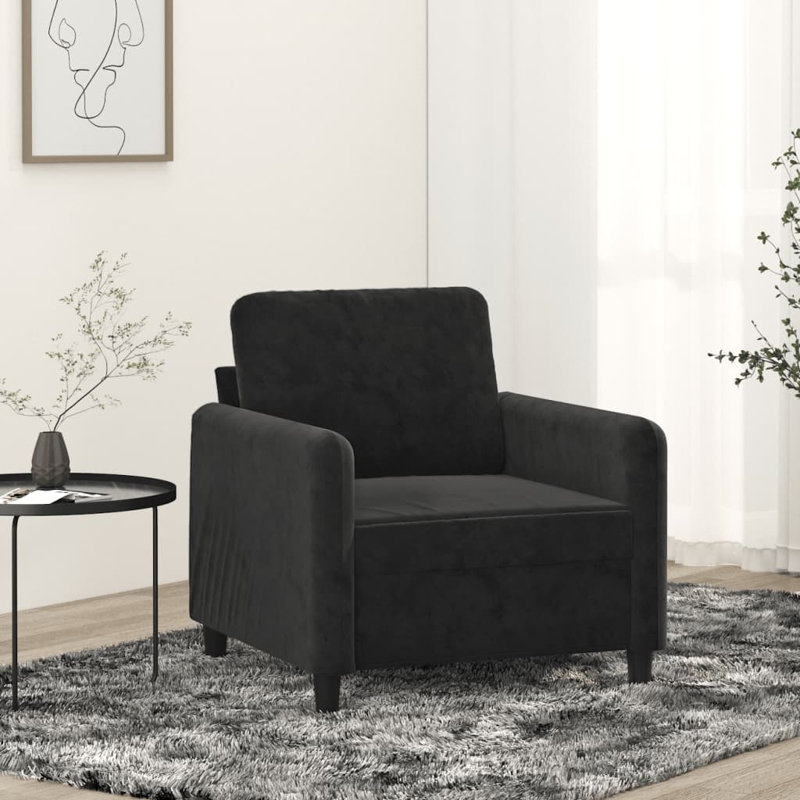 Canapé rembourré 30,7 po Anirduh, 100 % polyester noir