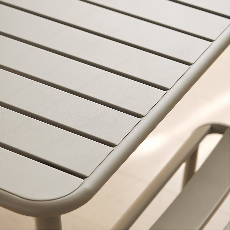Table de salle à manger d'extérieur Sera, Blanc rétro
