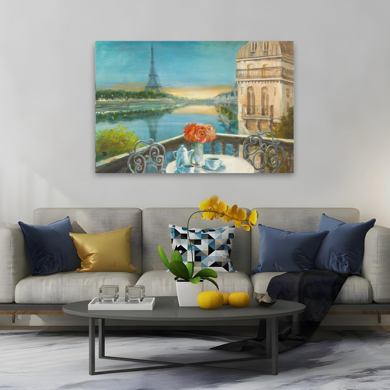 Matinée traditionnelle et française sur la seine, H 60 po x l 40 po