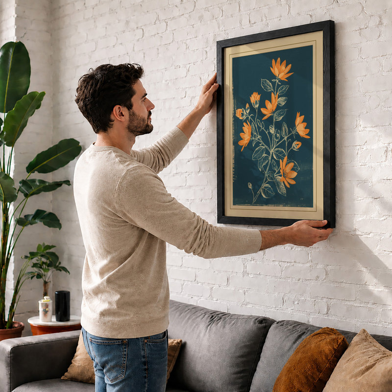 Golden Study Botanical - Framed Print, A2 - 59.4 x 42.0 cm, Unframed