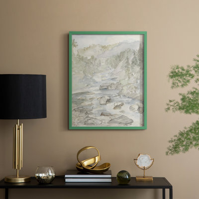 «Vintage Landscape CXVI», reproduction encadrée - bois massif