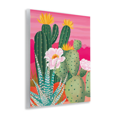 Plaque murale Sunset Cactus Plants, design par Cat Thurman Designs
