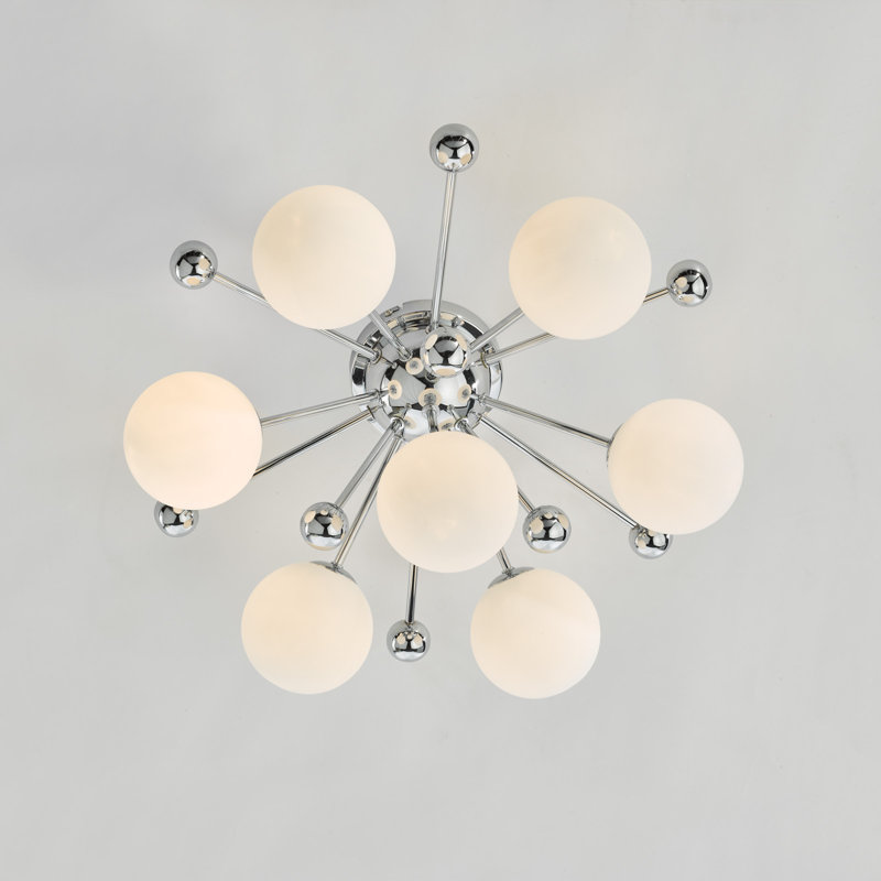 Ambriella Glass Flush Mount, Chrome
