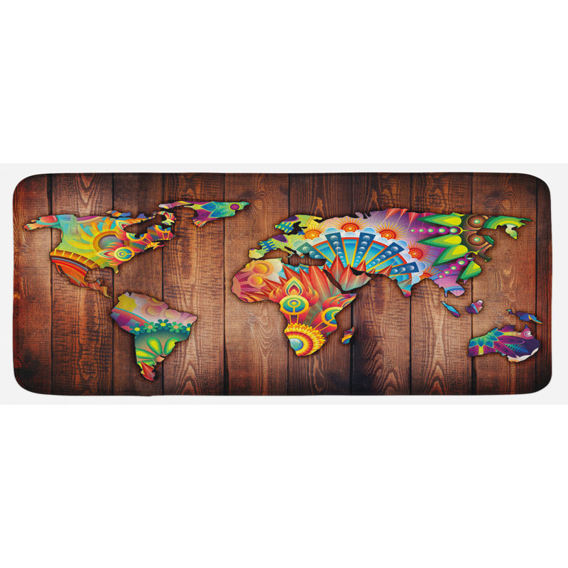 Tapis de cuisine world map