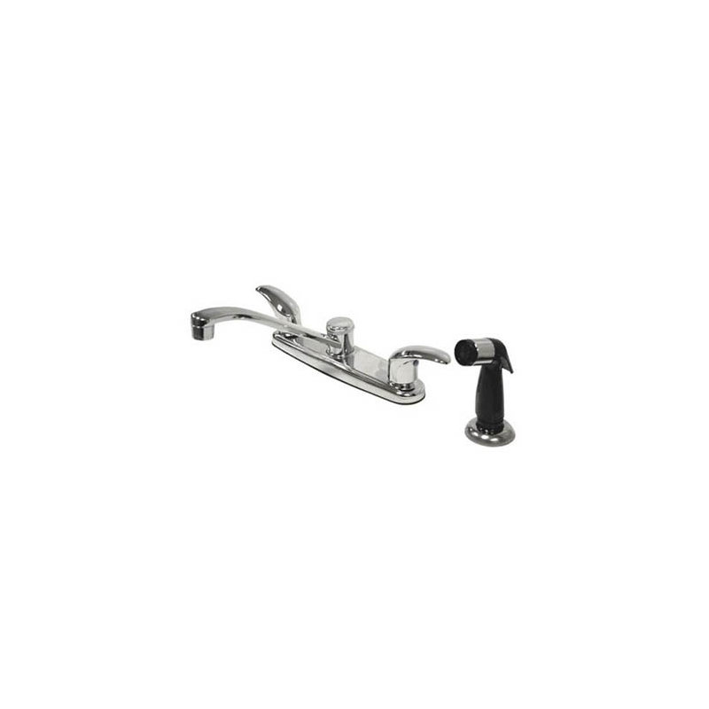 Double Handle Kitchen Faucet, Polished Brass