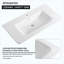 Meuble-lavabo autoportant 60 po en chêne blanc américain avec lavabo en céramique blanche, 2 petites armoires de rangement et portes à fermeture en douceur