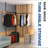 Telescopic Garment Rack, Heavy Duty Design Movable DIY By Hand No Damage To Wall Ceiling Hanging Rail, 31-47In Wide Adjustable, 120 Kilogram Loading, Reach Hook Included-114196697