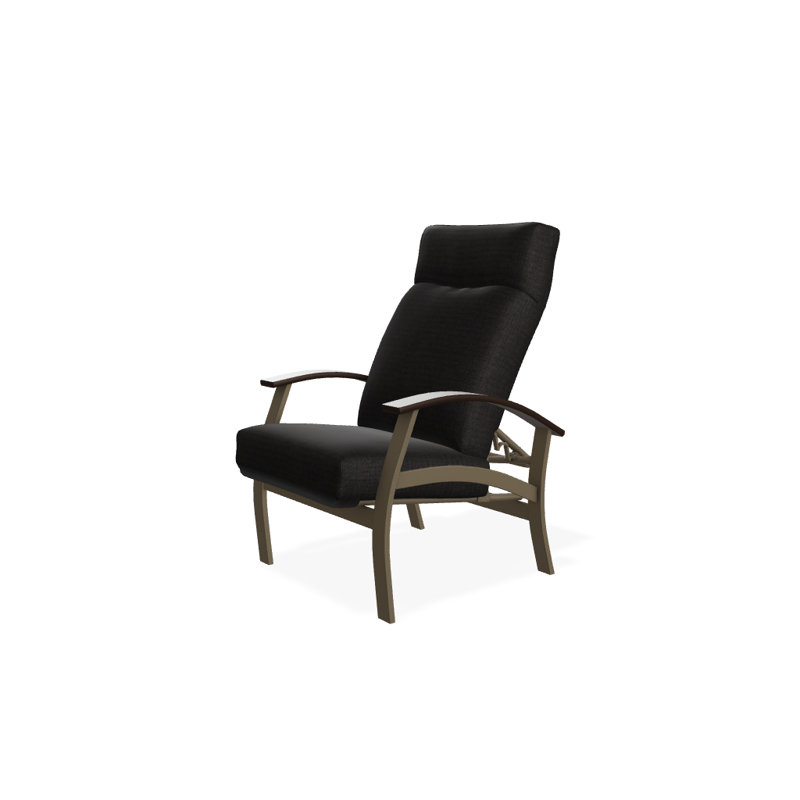Chaise de patio inclinable avec coussins Askar, Mélange anthracite, Kona P10, Bois de plage texturé