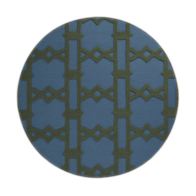Trellis Blue Indoor and Outdoor Area Rug