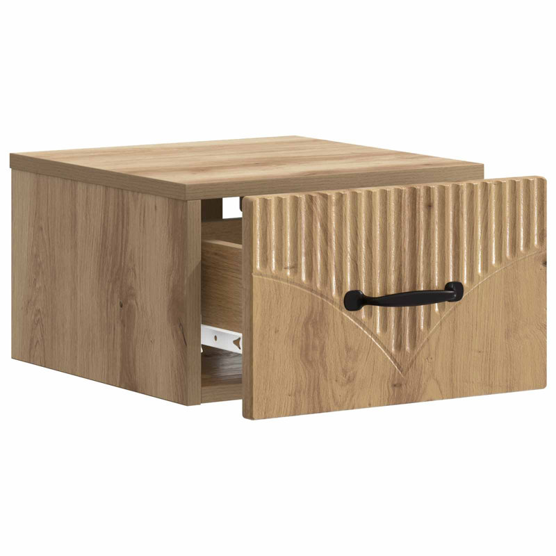 34.5cm W Manufactured Wood Bedside Table, Artisan Oak