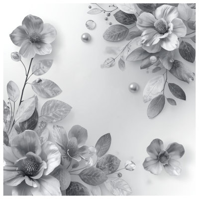 Édredon à arrangement floral monochrome
