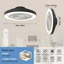 Ventilateur de plafond à profil bas de 19 pouces avec lumière, montage encastré, 5 pales transparentes, finition mate, double DEL à intensité variable, télécommande, pour chambre à coucher, salon, cuisine-402056740