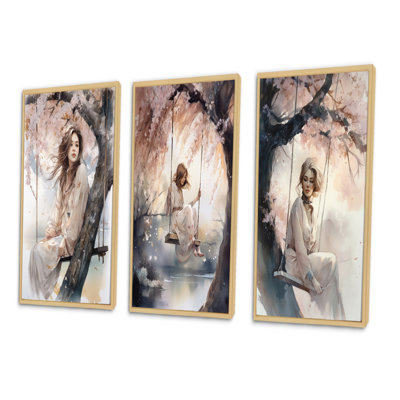 " Stunning Woman Under Willow Tree " 3 - Pieces