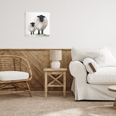 «Sheep And Lamb Portrait», plaque murale par Michele Norman